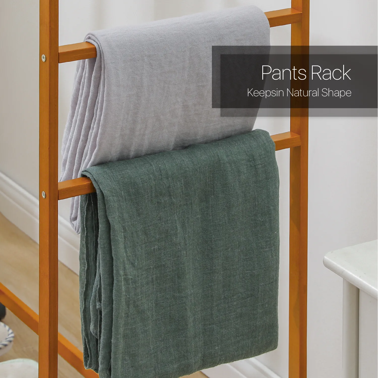 Sliding Garment Double Hanging Clothes Rack - Brown