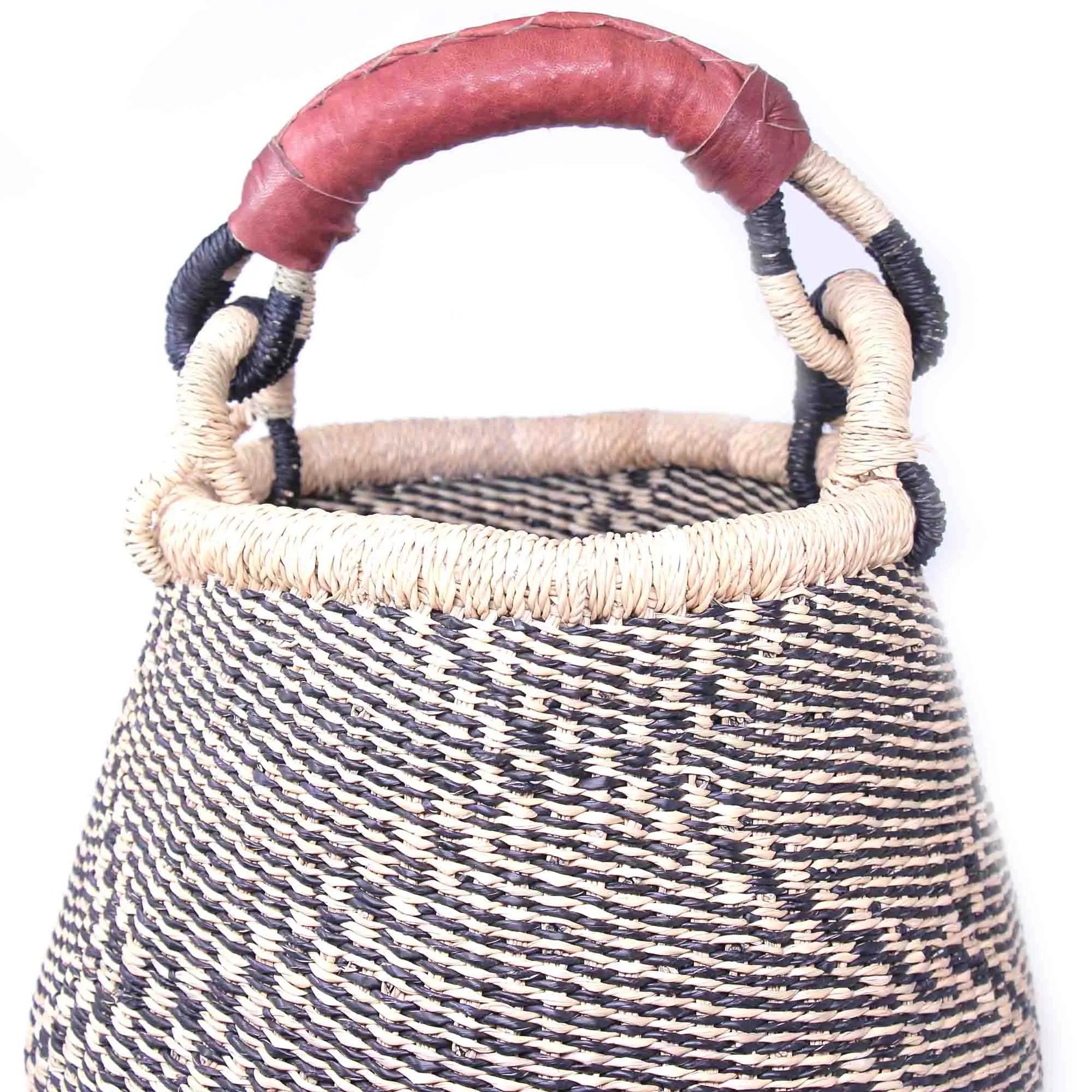 Small Bolga Pot Basket - Navy Neutral