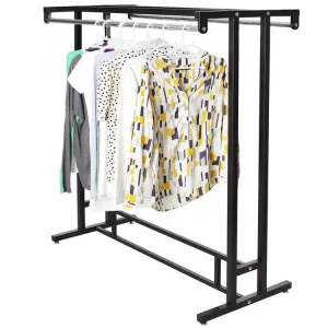 Stainless Steel Double Rod Garment Display Rack