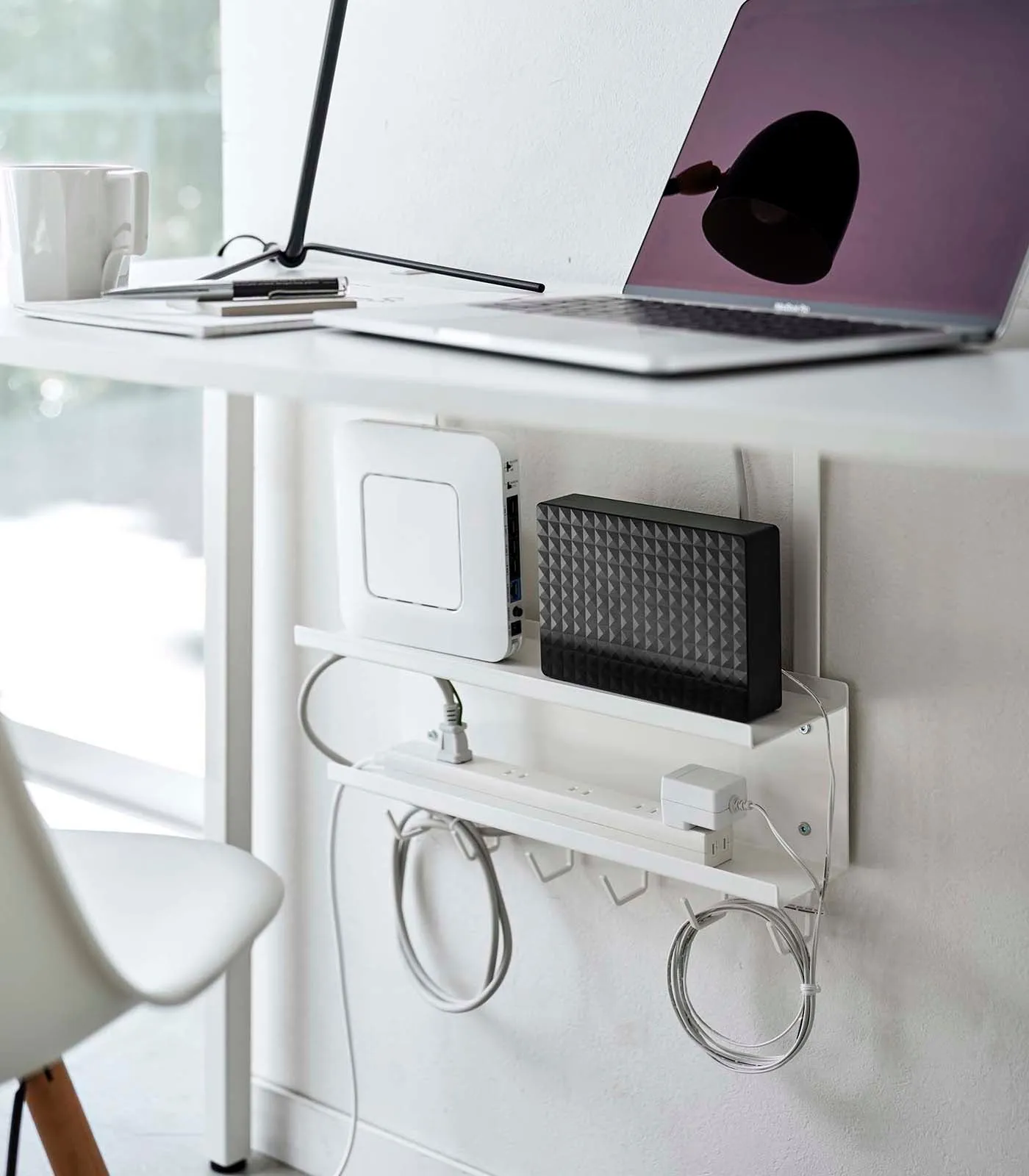 Under-Desk Cable & Router Storage Rack - Steel