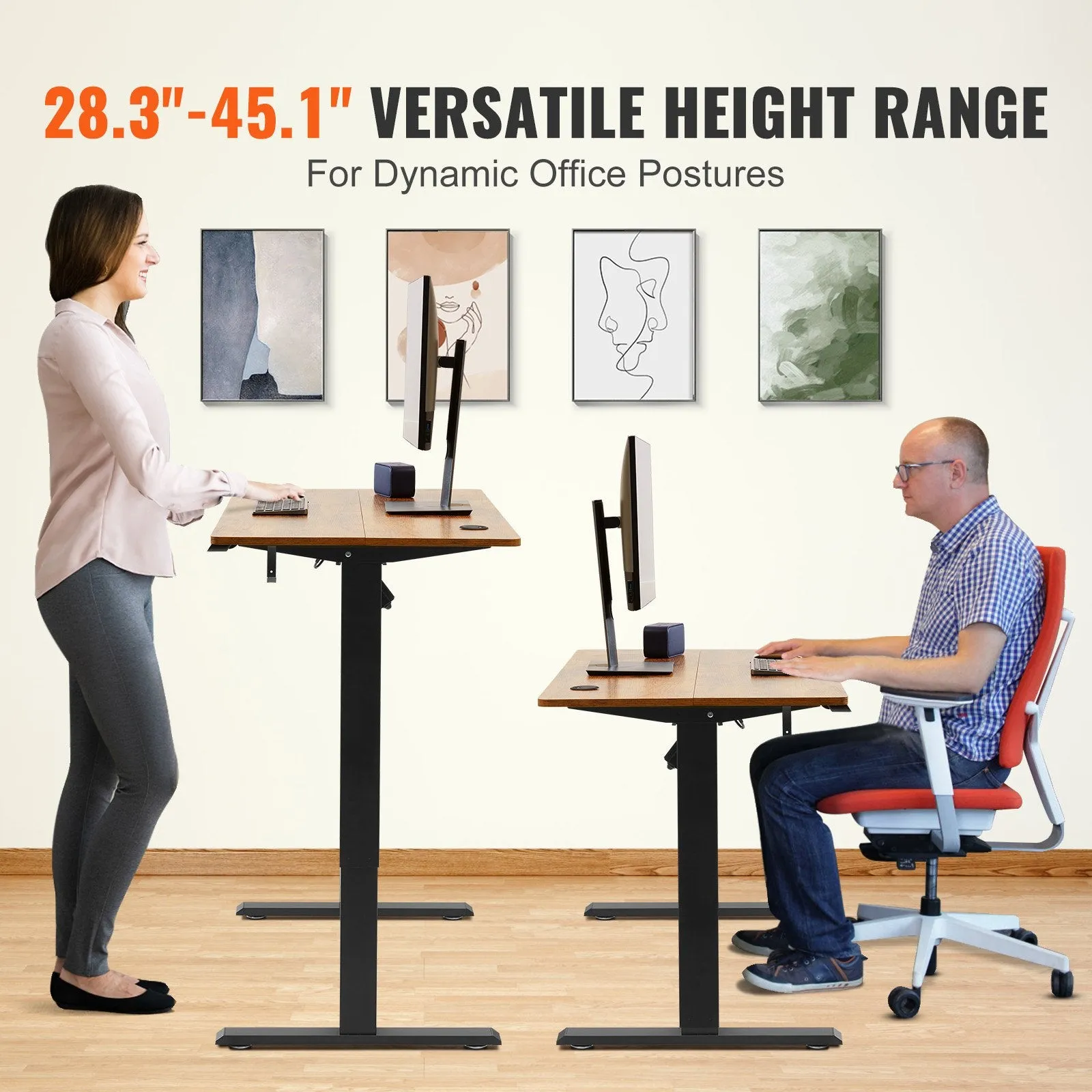 Vevor Electric Standing Desk 55.1" x 27.6" 180 Lbs. Capacity 28.3" to 45.1" Height Adjustable New