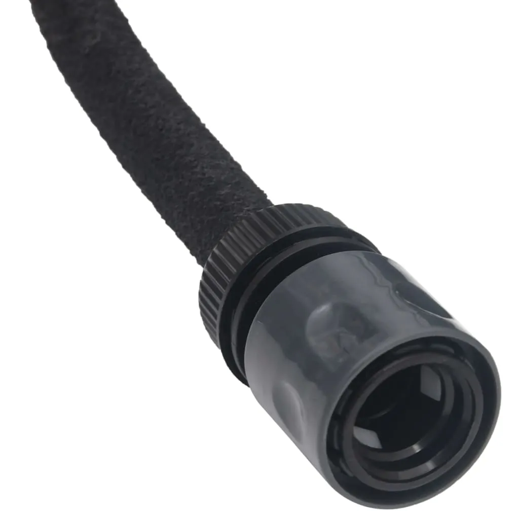 vidaXL 10M Garden Soaker Hose - Premium Rubber, Efficient Irrigation, 0.6" Diameter - Black