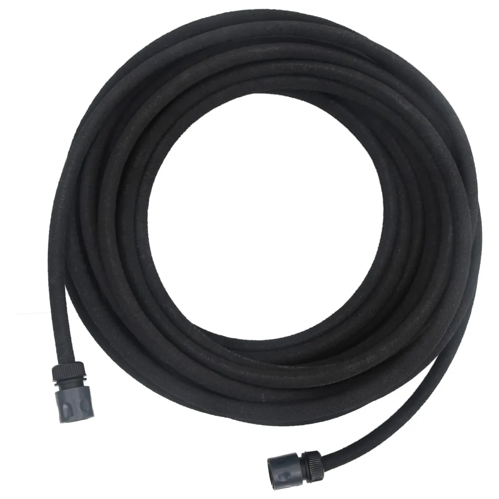 vidaXL 10M Garden Soaker Hose - Premium Rubber, Efficient Irrigation, 0.6" Diameter - Black