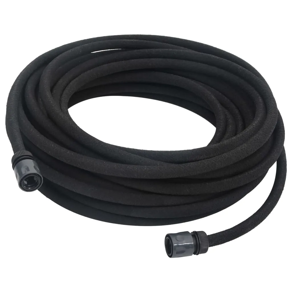 vidaXL 10M Garden Soaker Hose - Premium Rubber, Efficient Irrigation, 0.6" Diameter - Black