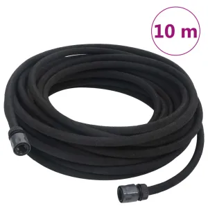 vidaXL 10M Garden Soaker Hose - Premium Rubber, Efficient Irrigation, 0.6" Diameter - Black