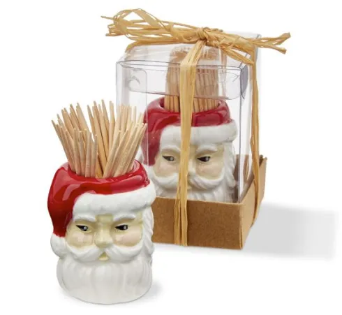 Vintage Santa Toothpick Holder Set