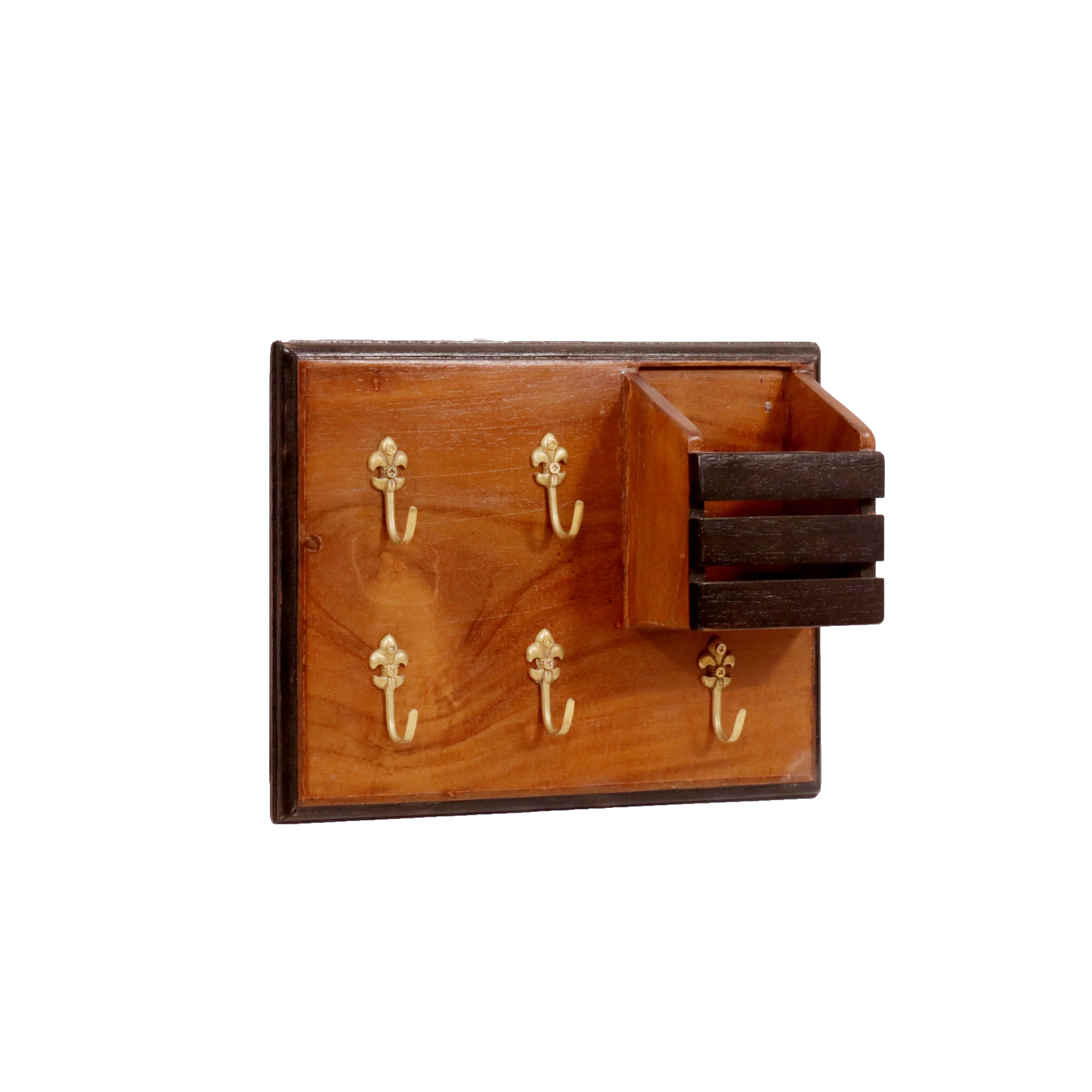 Wooden Traditional 5-Keyholder with 1 Handle