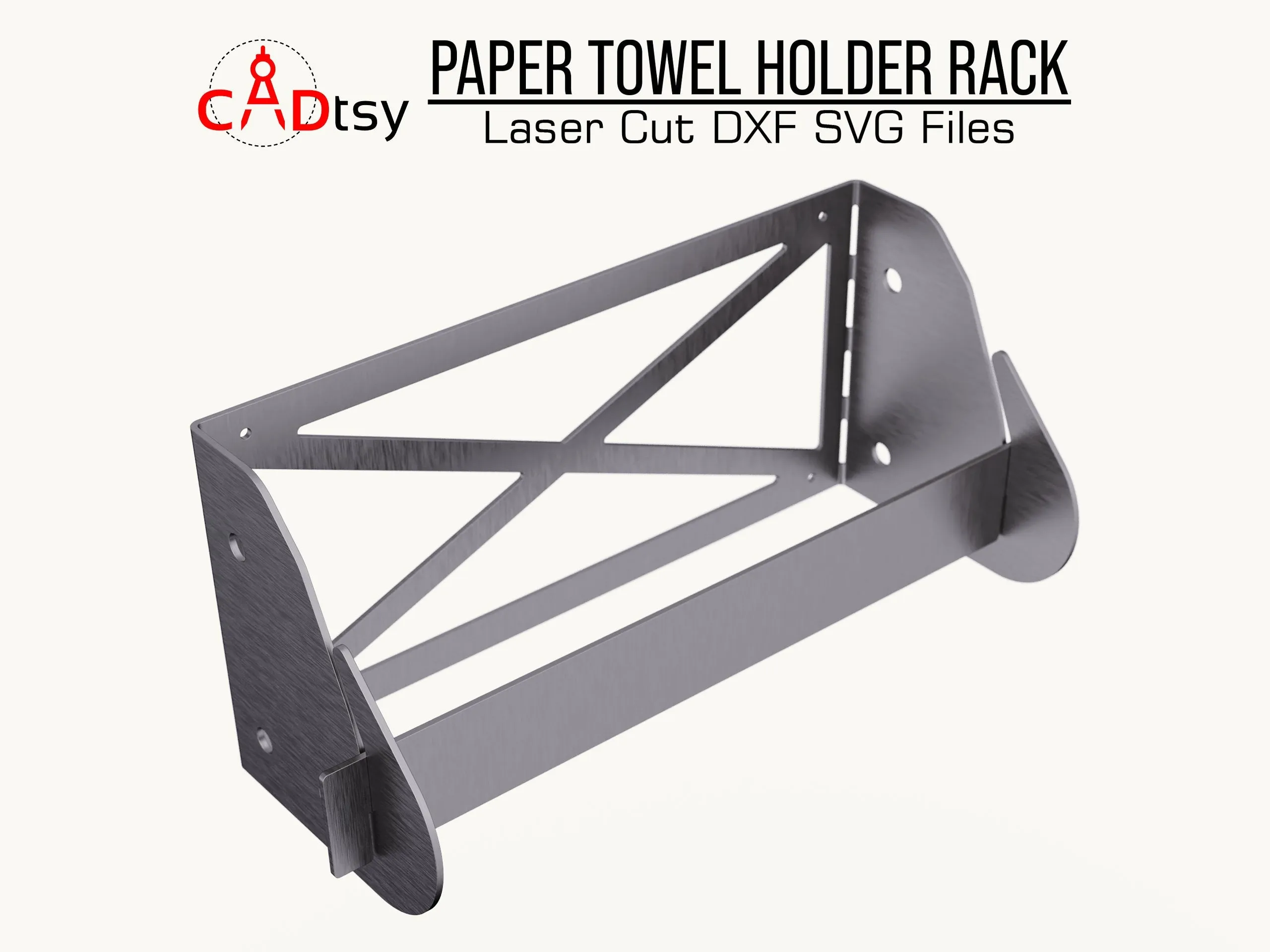 Workshop Paper Towel Rack / Wall Hanger DXF / SVG - CNC Plasma / Laser Cutting Files